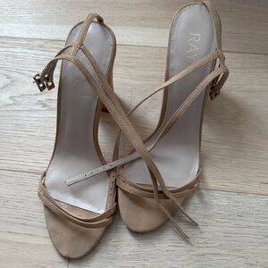 RAYE Tan Strappy Heels